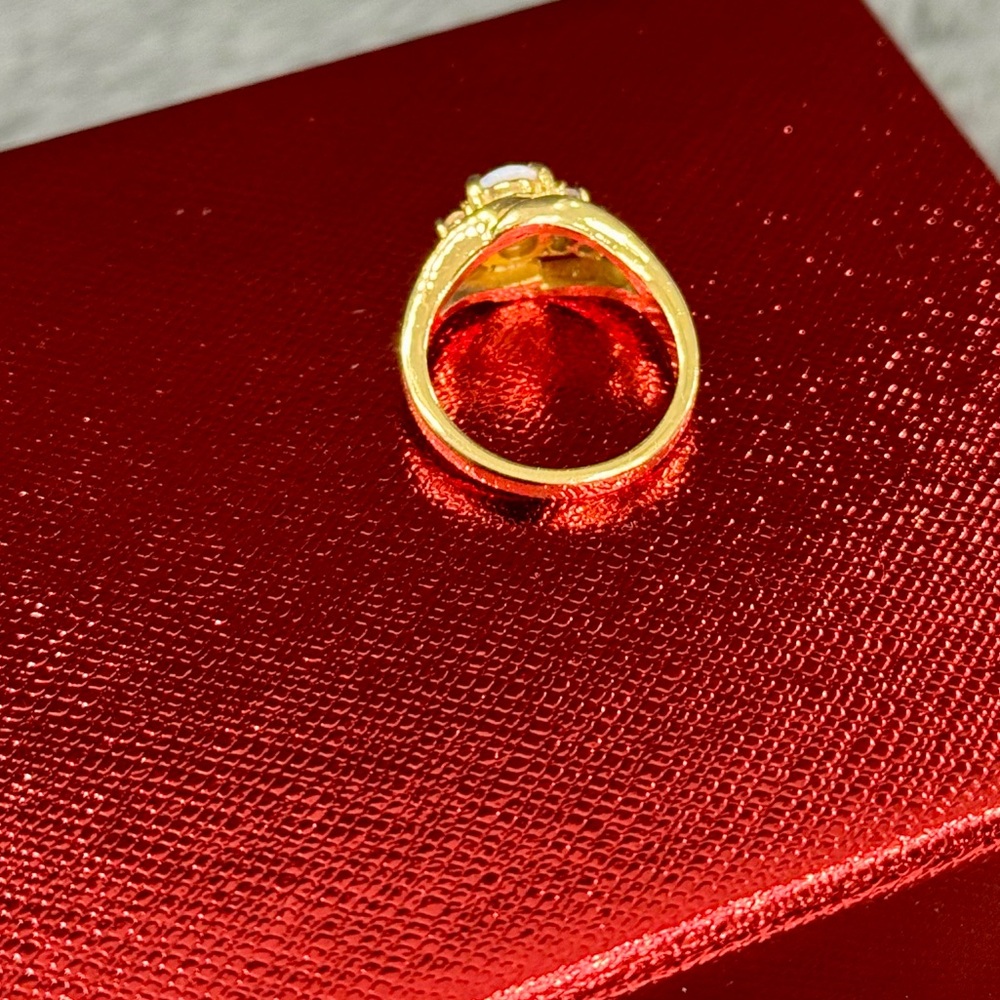 Solid White Opal Ring - image 5